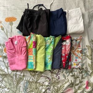 Scrubs tops and bottoms
